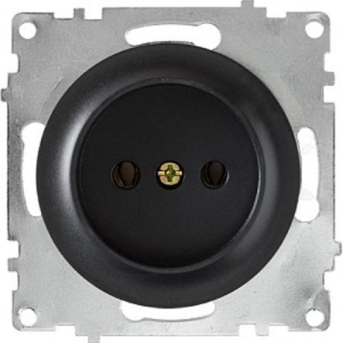 Розетка без заземления без рамки OneKeyElectro Florence 1-м. черный  картинка